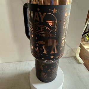 Black and Gold Travel Mug 40oz Engraved